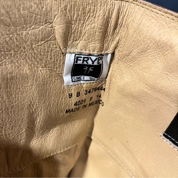 NEW Frye Melissa Button Lug Back-Zip Leather Knee High Boot in Cognac - Picture 12 of 13